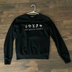 COPY - Size small, Shein, black, grow positive thoughts, crew neck